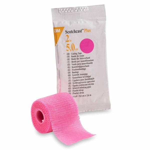 3M Scotchcast Cast Tape 2 Inch X 12 Foot Fiberglass / Resin Bright Pink, 10PK 82002X - main